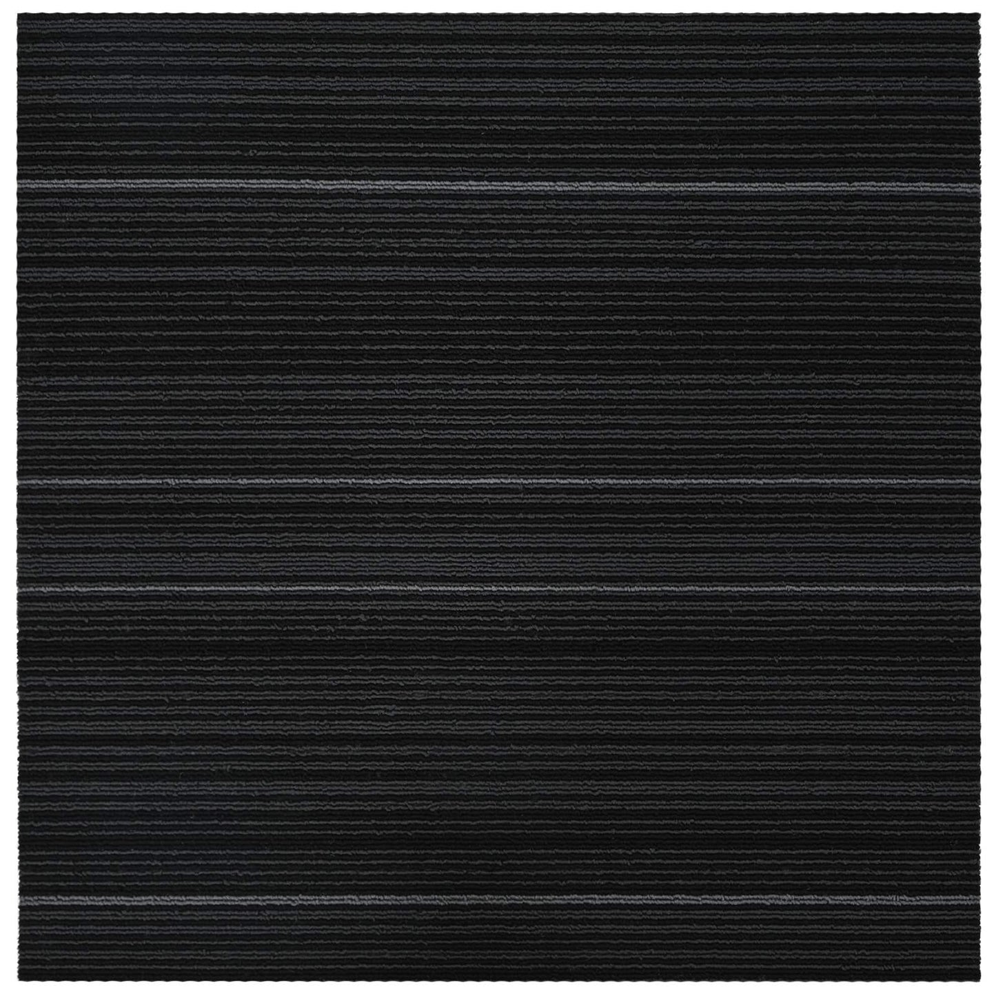 Szőnyegcsempe Csíkos Sötétszürke 50 x 50 cm 20 db PP és Bitumen