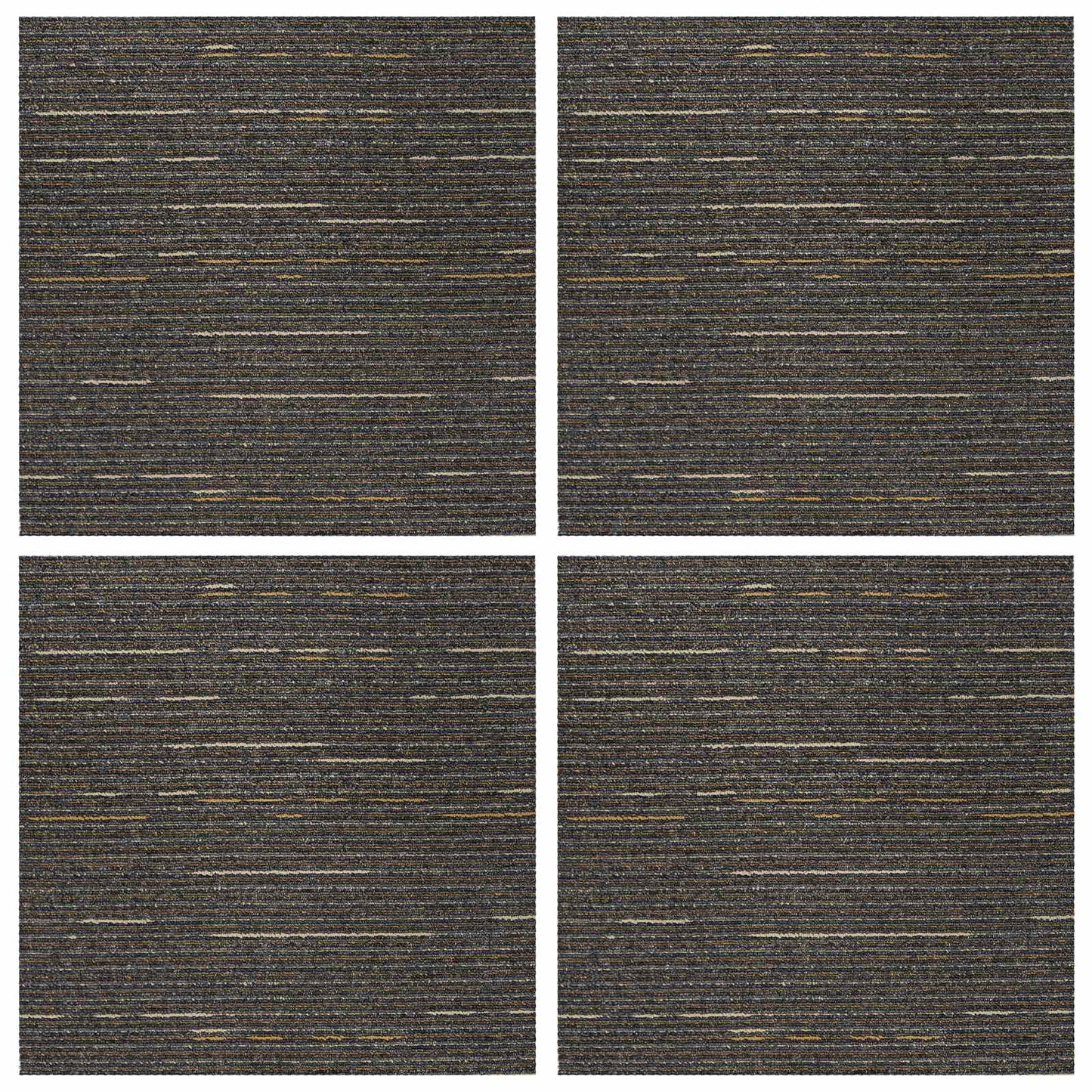 Szőnyegcsempe Csíkos Világosbarna 50 x 50 cm 4 db PP és Bitumen