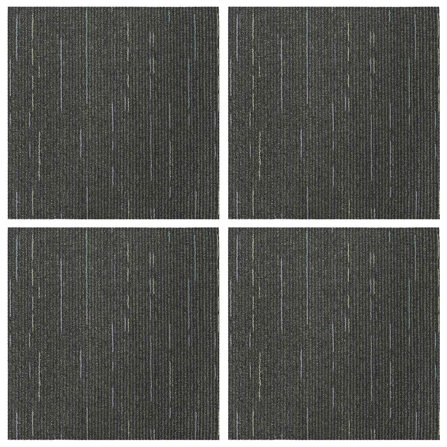Szőnyegcsempe Csíkos világos zöld 50 x 50 cm 4 db PP és Bitumen