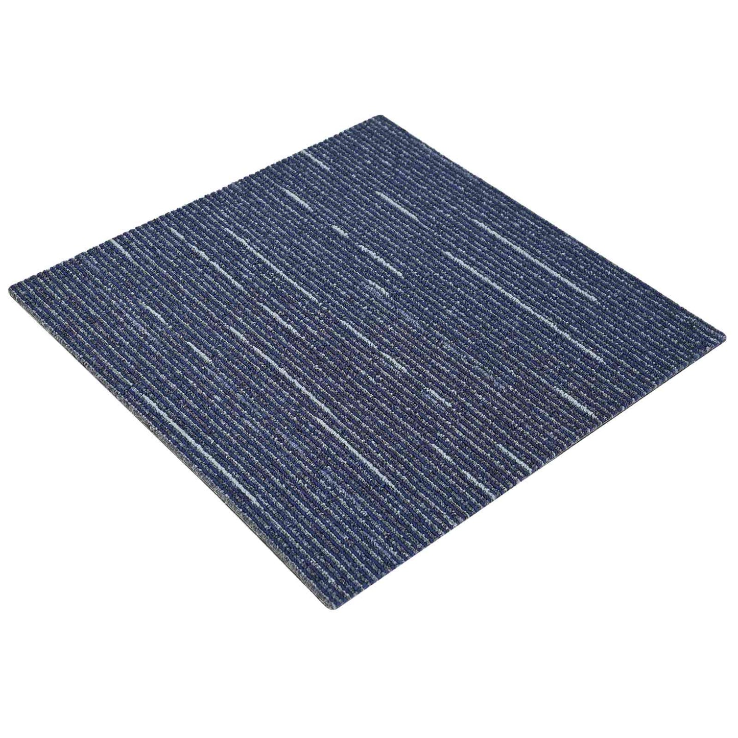 Szőnyegcsempe Csíkozott Kék 50 x 50 cm 36 db PP és Bitumen