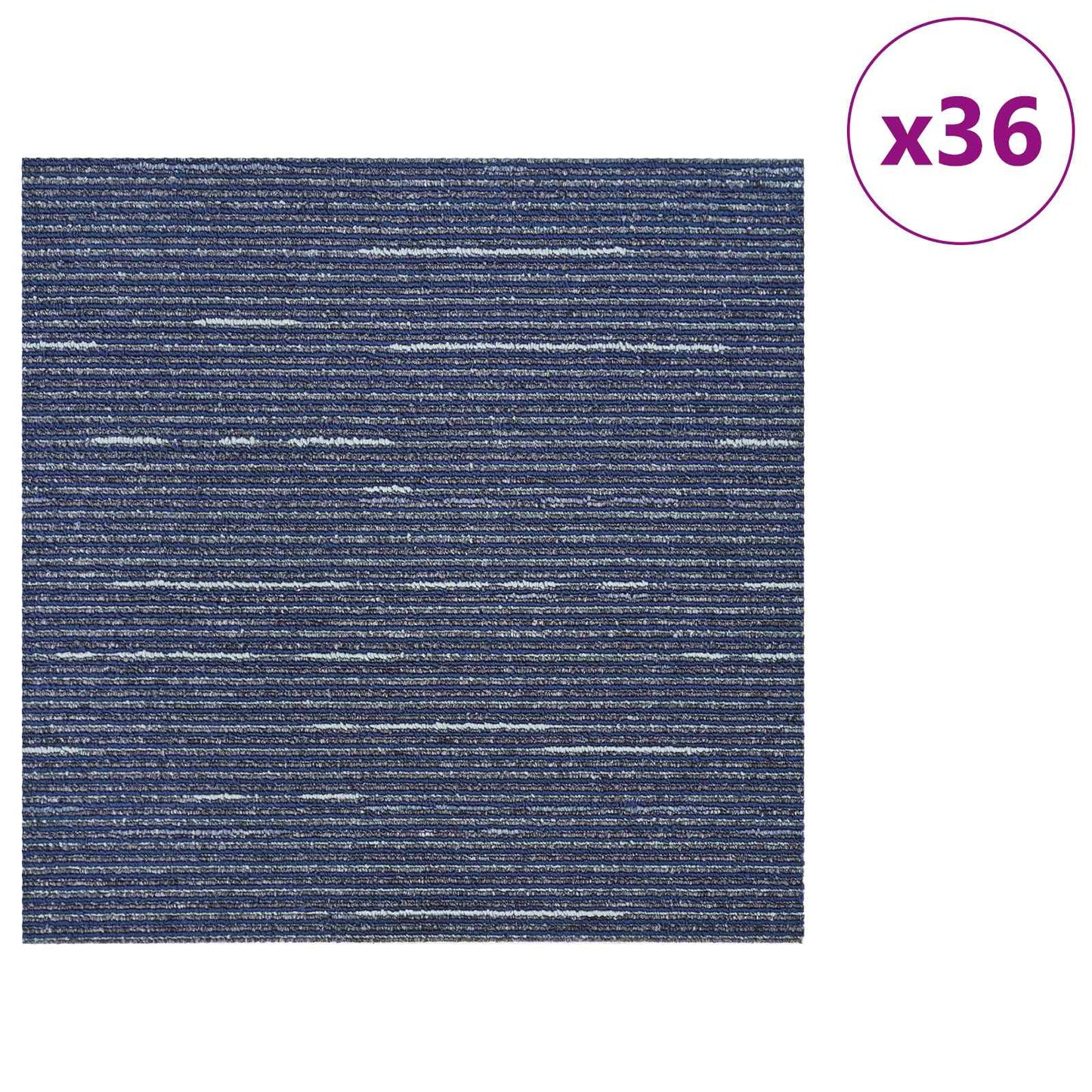 Szőnyegcsempe Csíkozott Kék 50 x 50 cm 36 db PP és Bitumen