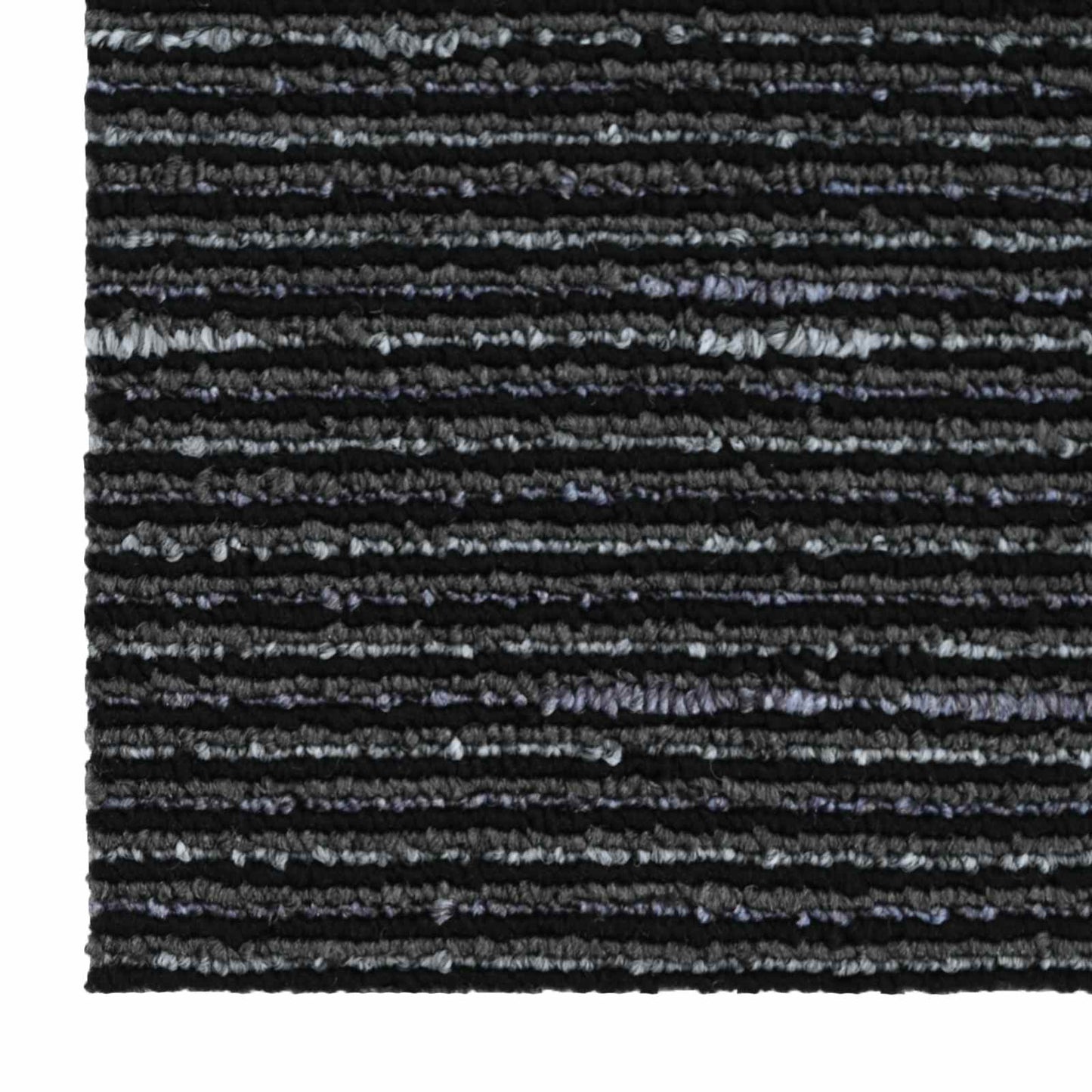 Szőnyegcsempe Csíkos Fekete 50 x 50 cm 4 db PP és Bitumen
