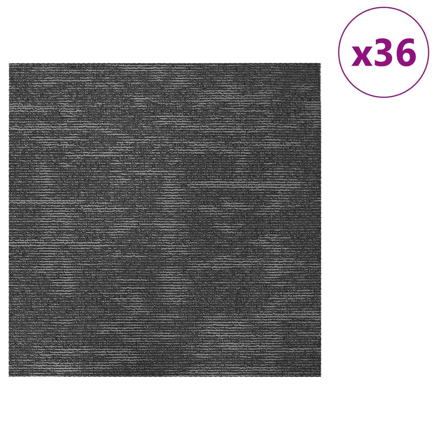 Szőnyegcsempe Sötétszürke 50 x 50 cm 36 db PP és Bitumen