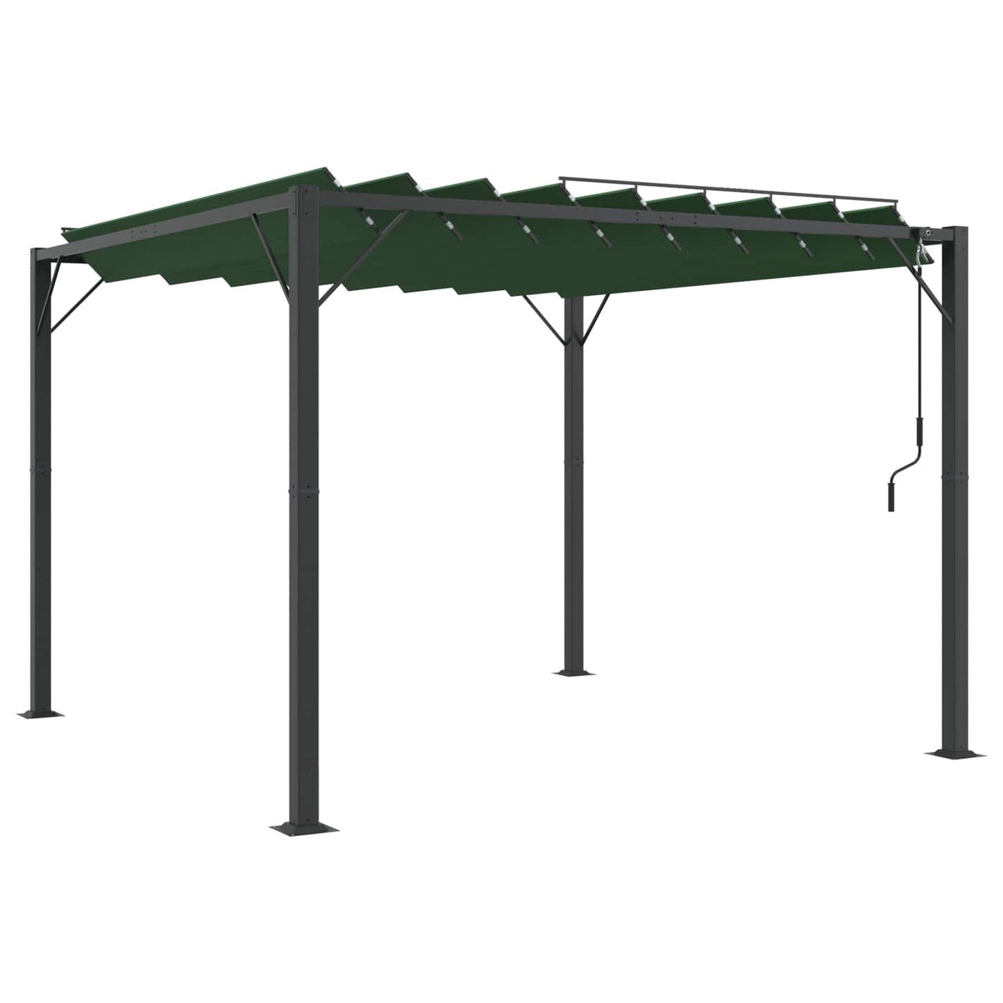 Sátras pavilon lamellás tetővel 3 x 3 x 2,14 m Zöld