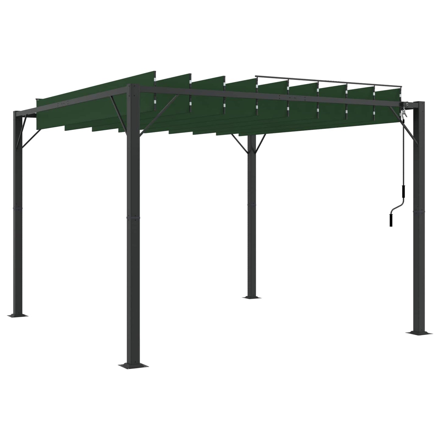 Sátras pavilon lamellás tetővel 3 x 3 x 2,14 m Zöld
