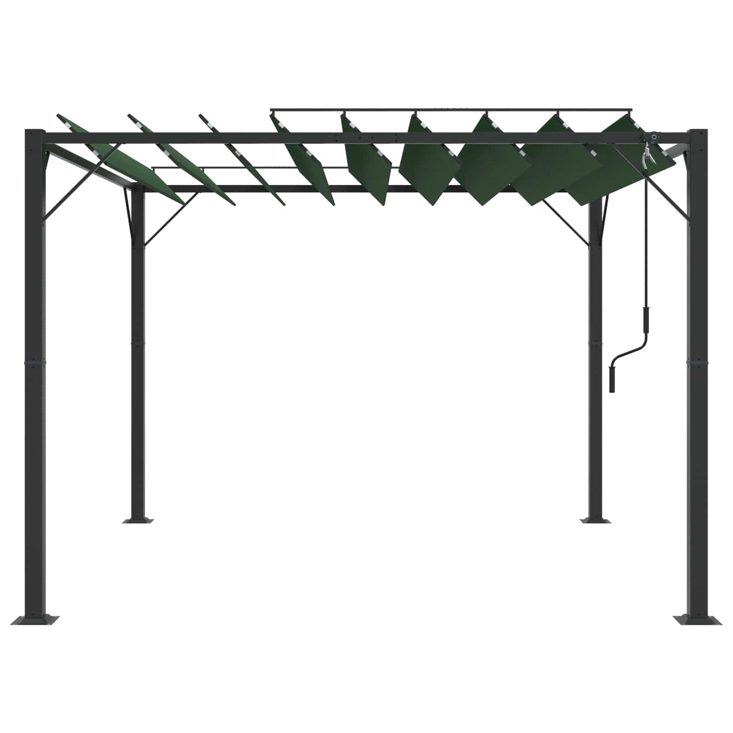 Sátras pavilon lamellás tetővel 3 x 3 x 2,14 m Zöld