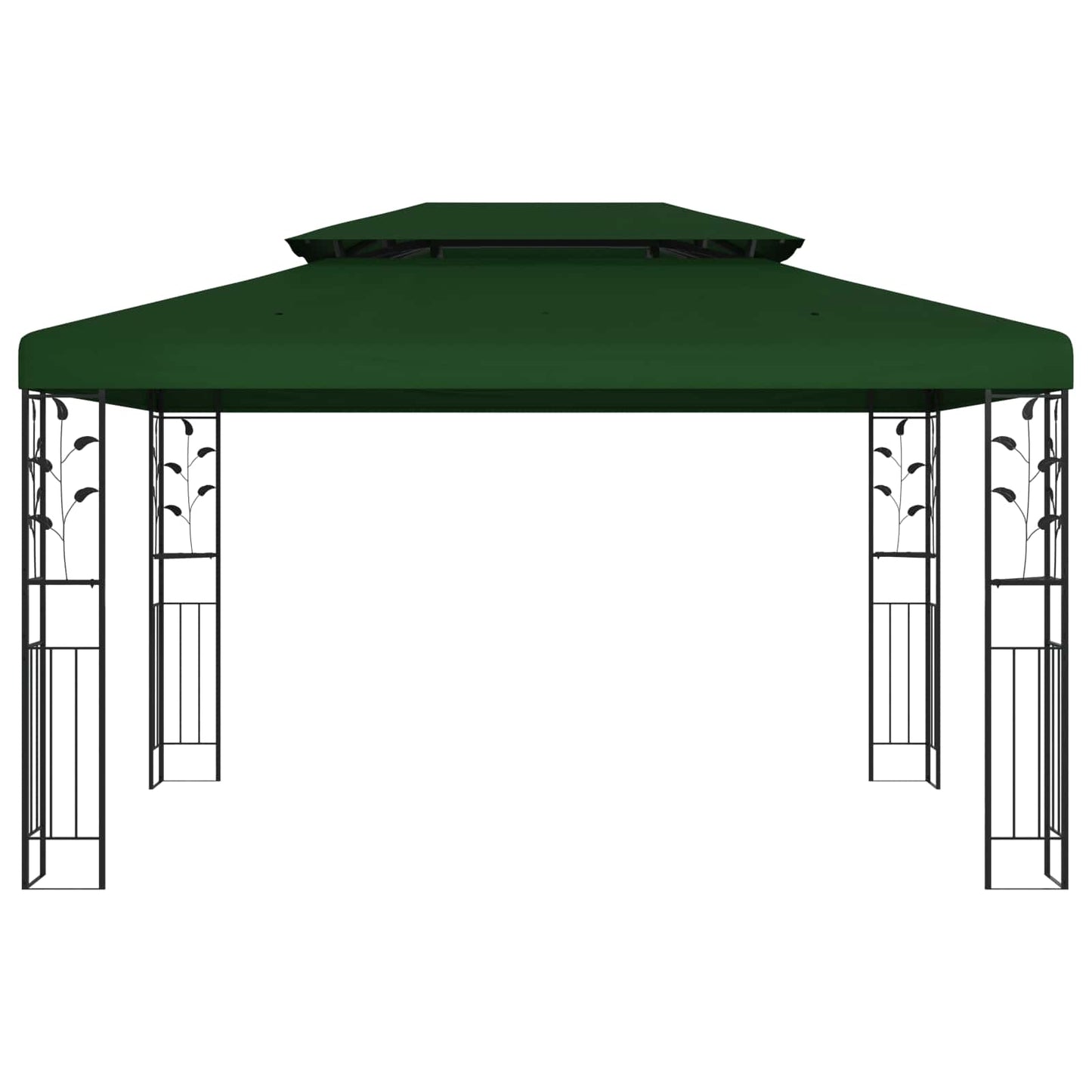 Pavilon 3,97 x 2,96 x 2,68 m Zöld Poliészter és acél