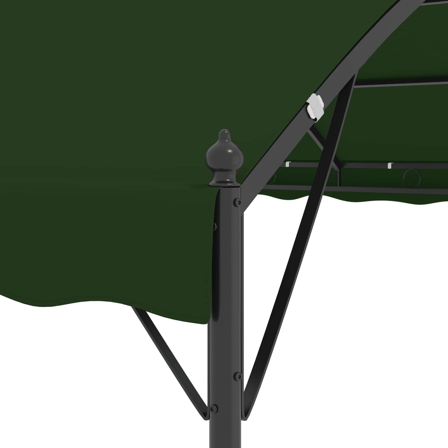 Pavilon 4 x 3 x 2,6 m Zöld Poliészter és acél