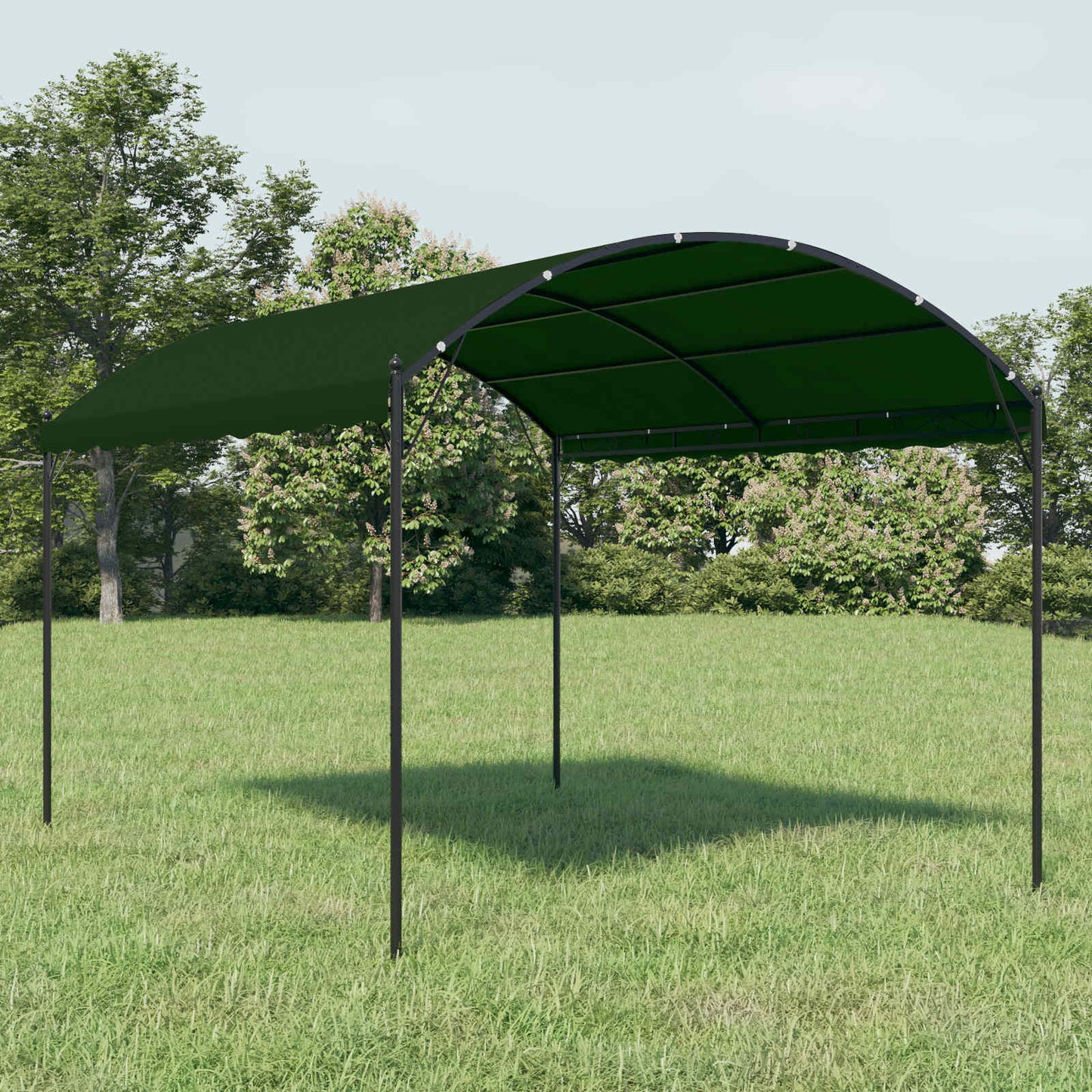 Pavilon 4 x 3 x 2,6 m Zöld Poliészter és acél