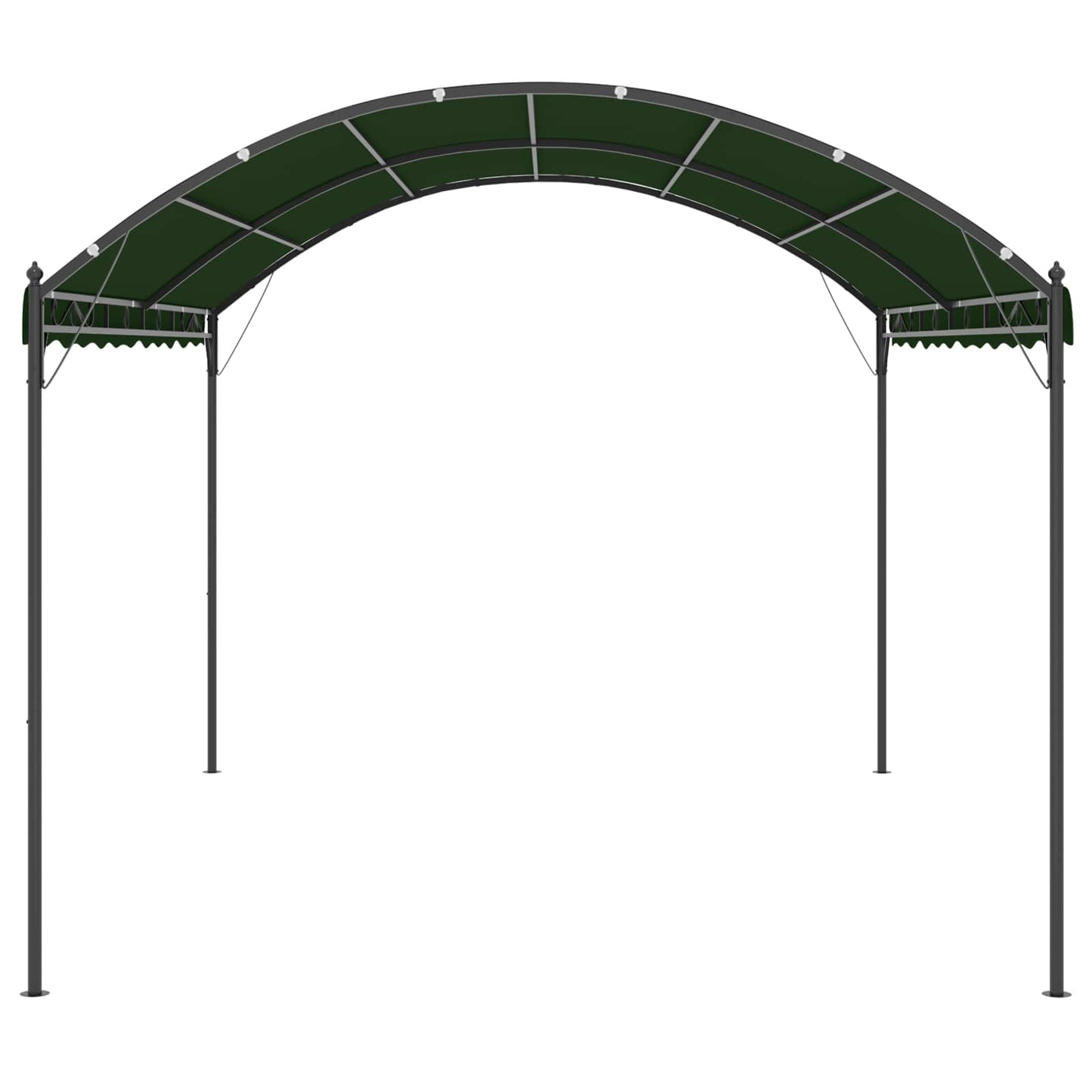 Pavilon 4 x 3 x 2,6 m Zöld Poliészter és acél