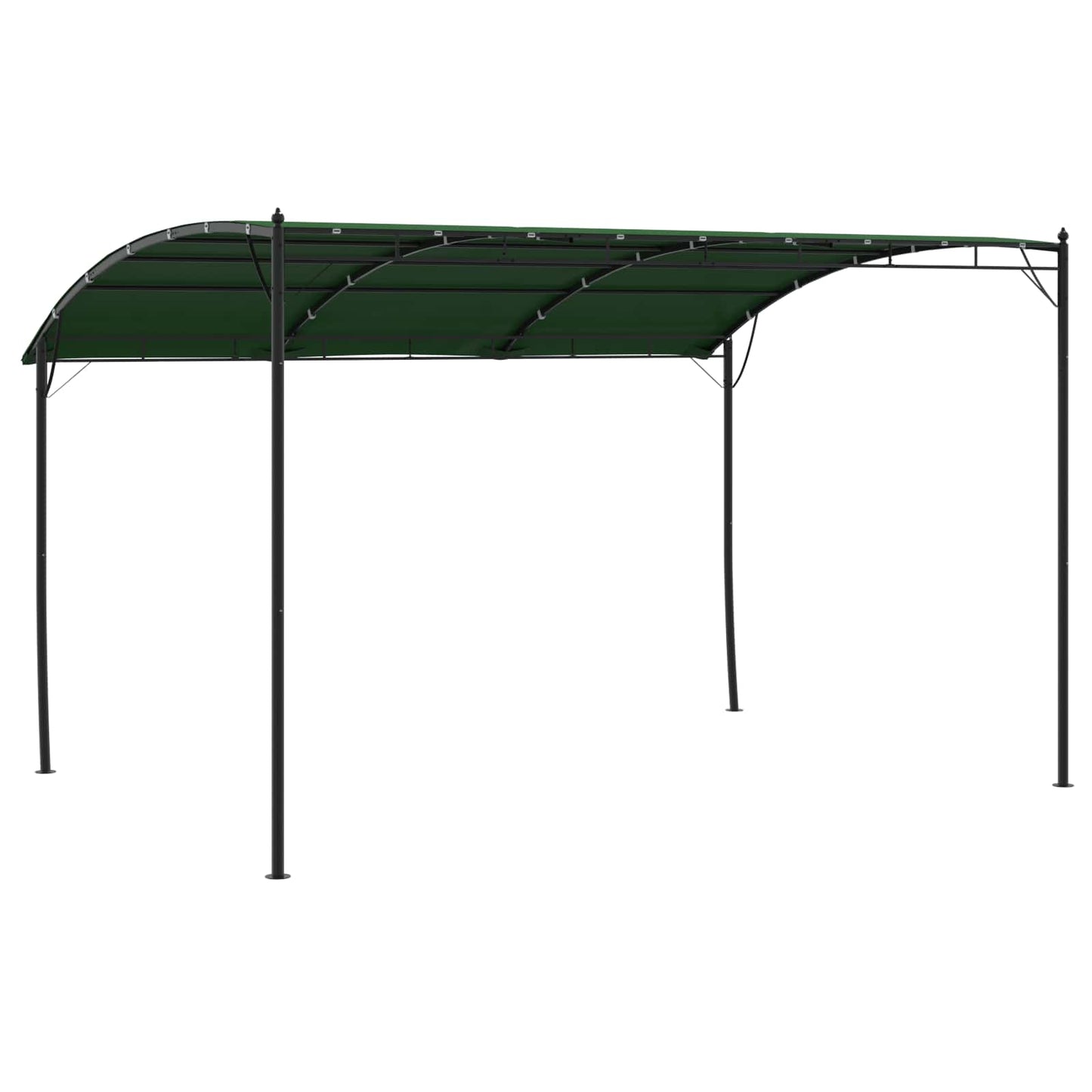 Pavilon 4 x 3 x 2,55 m Zöld Porszórt acél és szövet 180 gsm