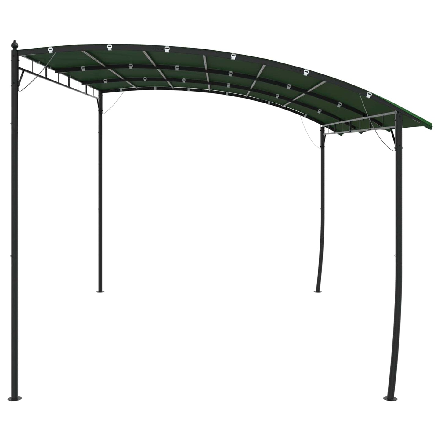 Pavilon 4 x 3 x 2,55 m Zöld Porszórt acél és szövet 180 gsm