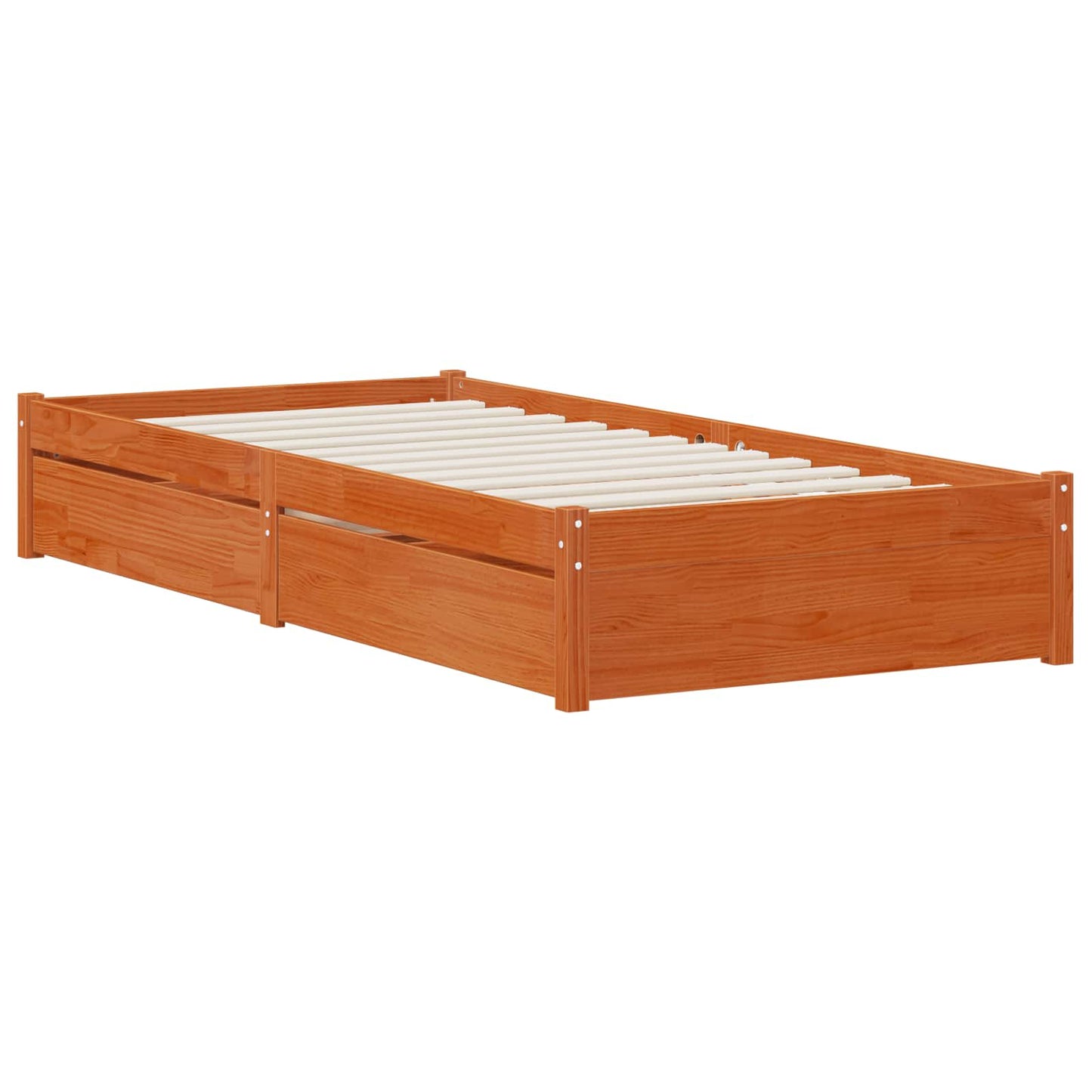 Ágykeret fiókkal tárolóval 3 pcs Faggyú barna Fenyőfa