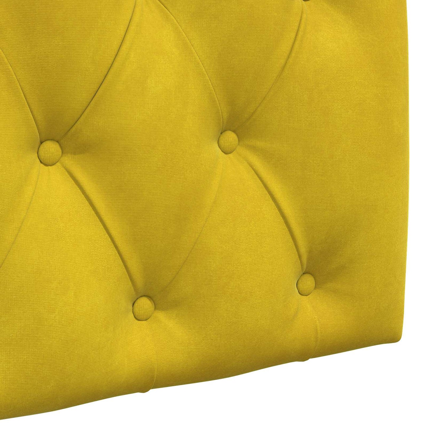 Függesztett ágyfej LED fényekkel Sárga Bársony