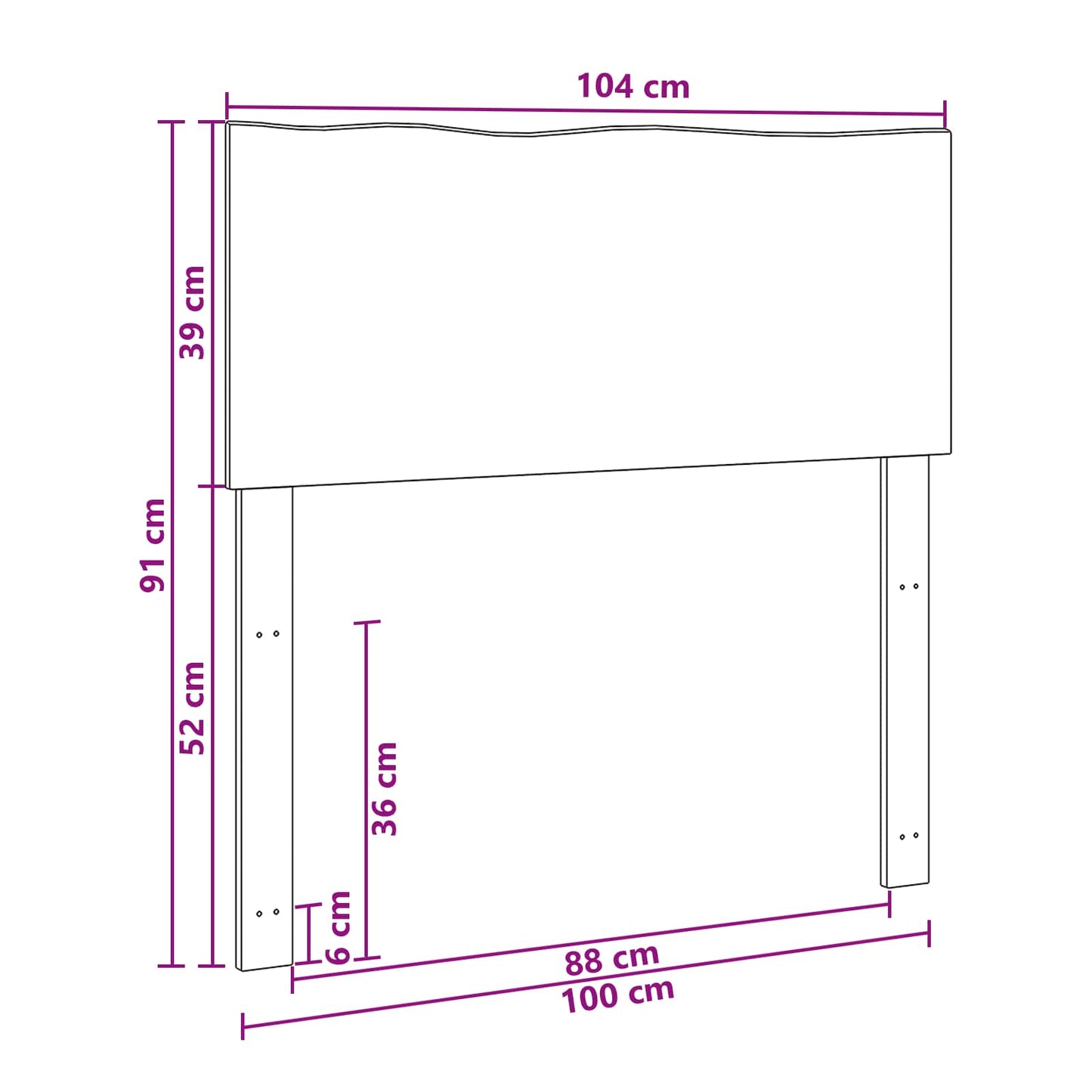 Természetes élű ágytámla ROSTOCK Természetes 100 cm
