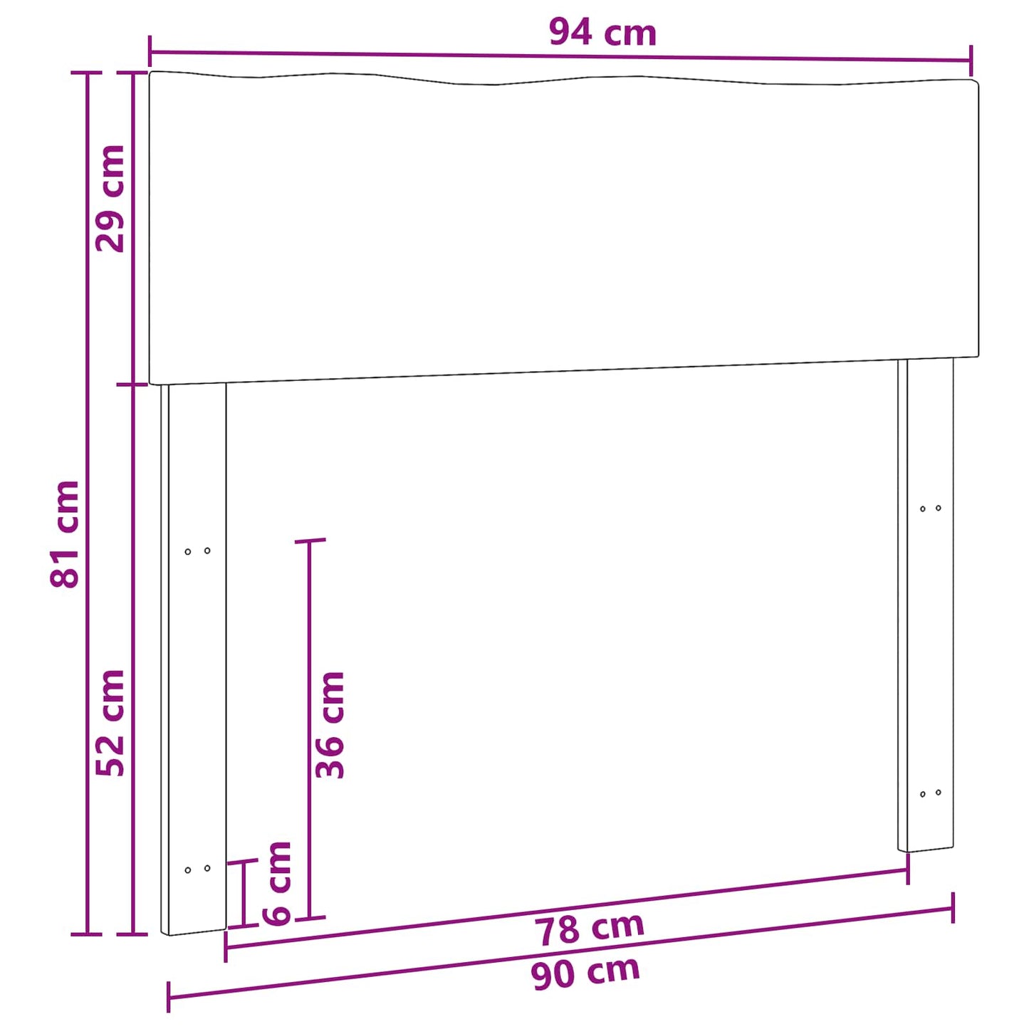 Élő élű fejtámla ROSTOCK Természetes 90 cm Tömör Akácfa