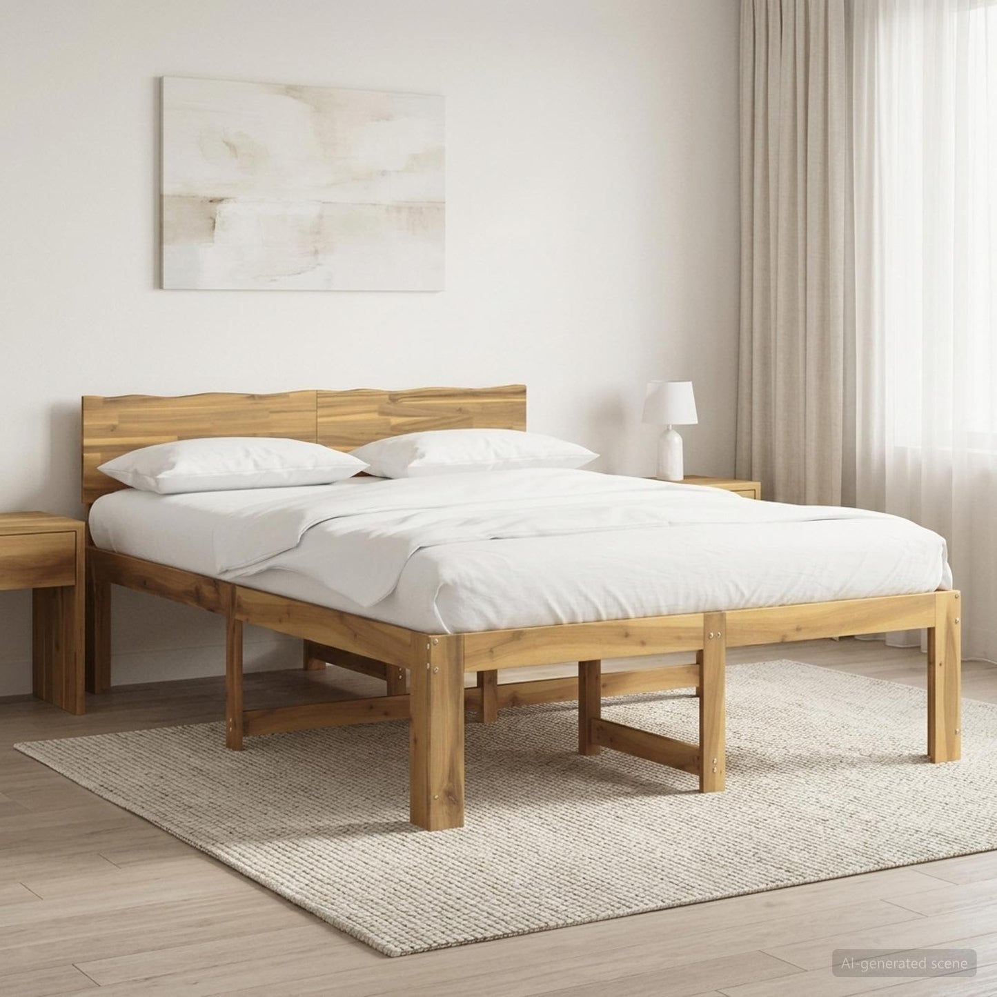 Dupla ágykeret fejtámlával ROSTOCK Fehér 135 x 190 cm