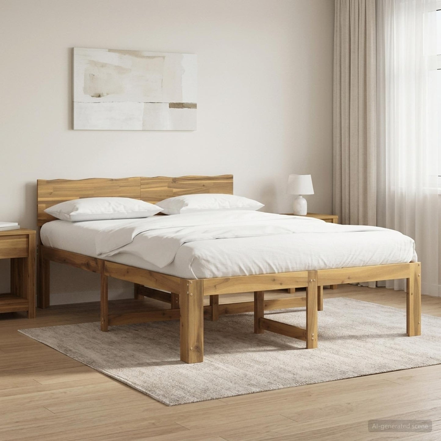 Dupla ágykeret fejtámlával ROSTOCK Fehér 140 x 190 cm
