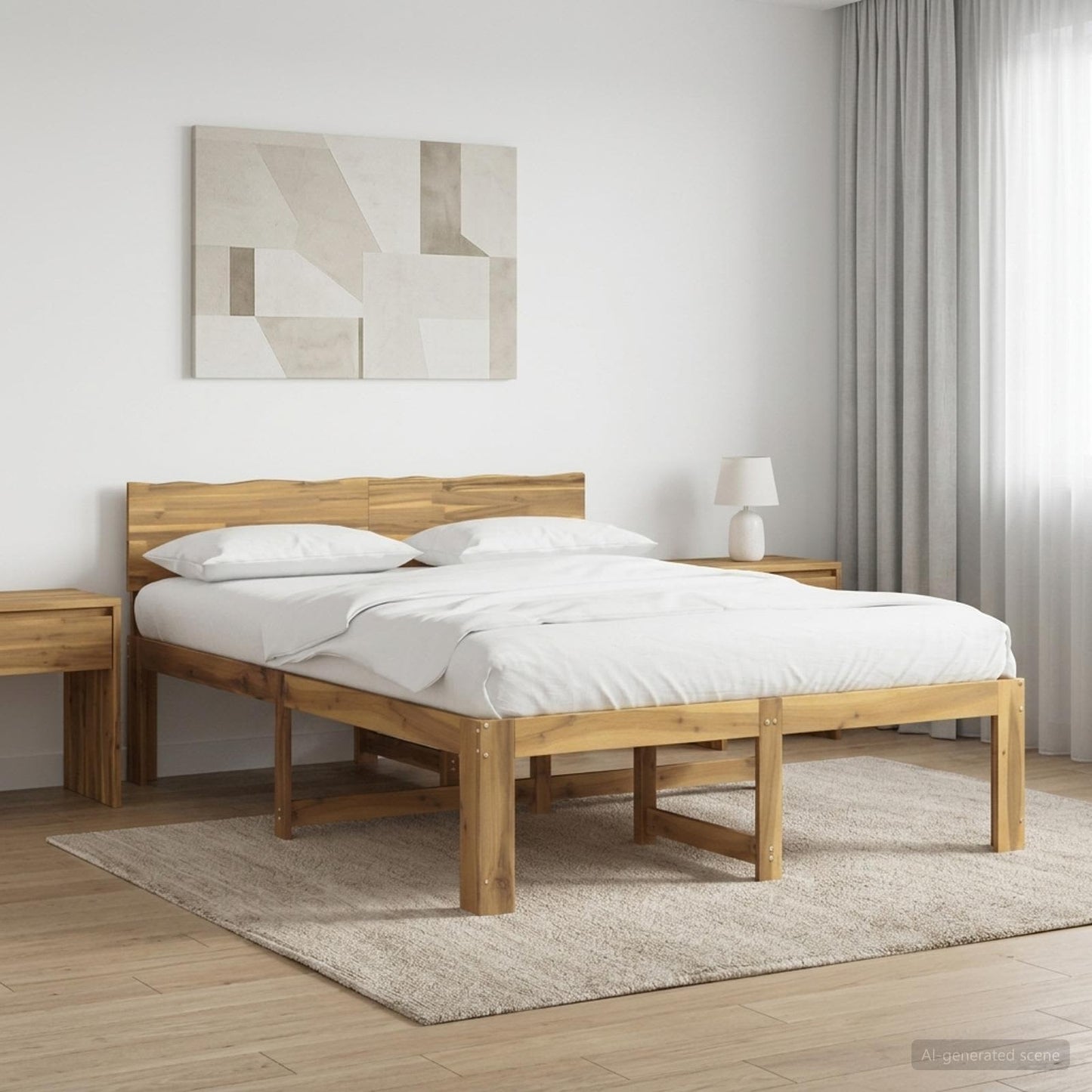 Dupla ágykeret fejtámlával ROSTOCK Fehér 120 x 200 cm