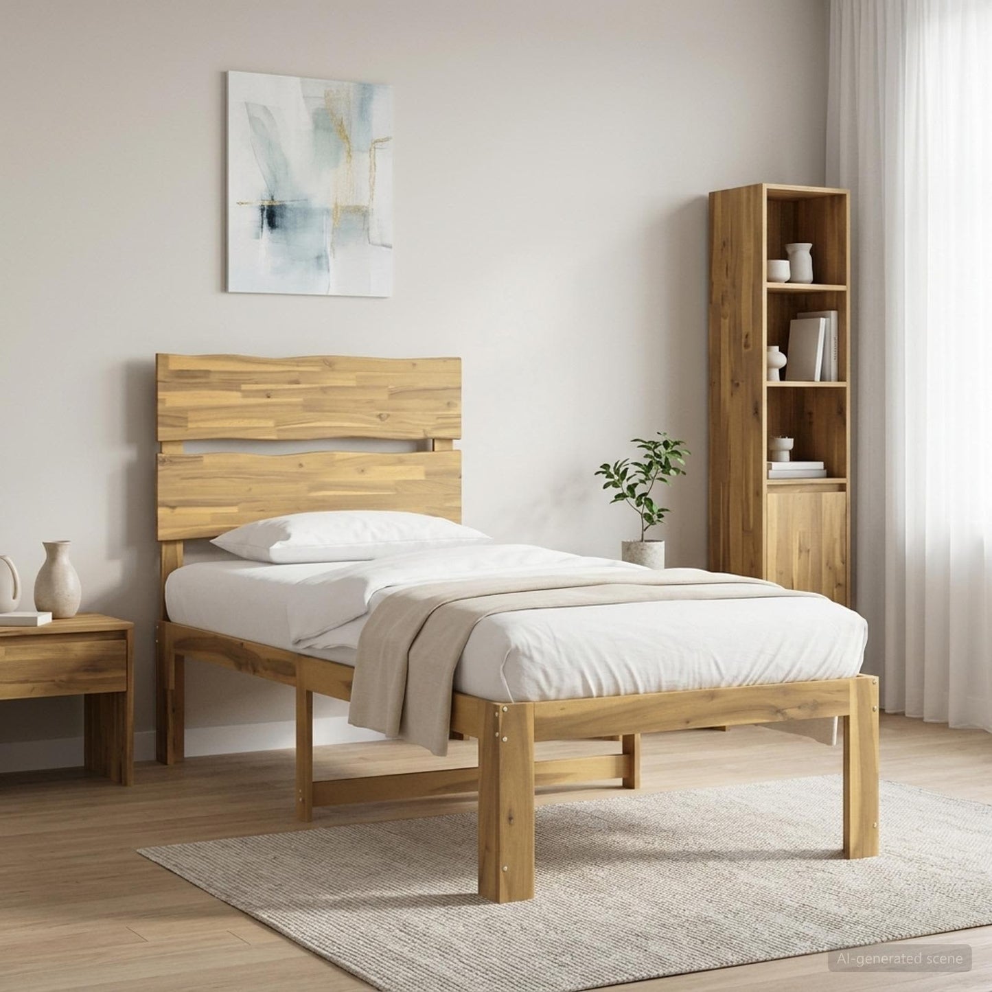 Egyszemélyes Ágykeret Fejtámlával ROSTOCK Fehér 75 x 190 cm