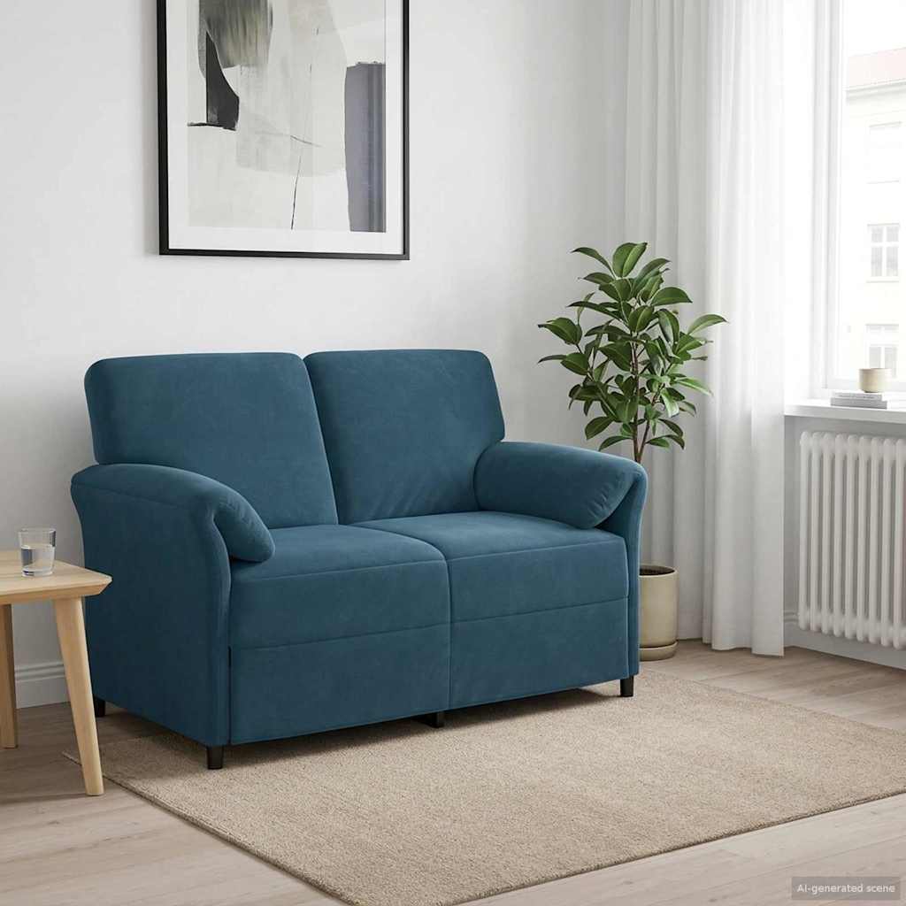 Kétüléses Kanapé Kék 138 x 83 x 95 cm Bársony