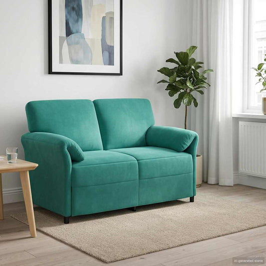 Kétüléses Kanapé Türkiz 138 x 83 x 95 cm Bársony