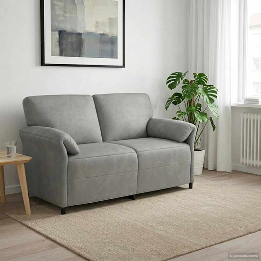 Kétüléses Kanapé Világosszürke 158 x 83 x 95 cm Bársony