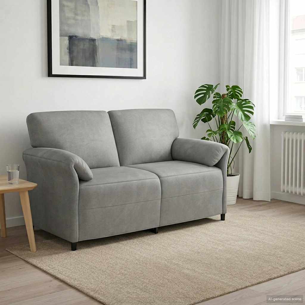 Kétüléses Kanapé Világosszürke 158 x 83 x 95 cm Bársony