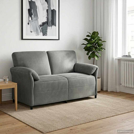 Kétüléses Kanapé Sötétszürke 158 x 83 x 95 cm Bársony