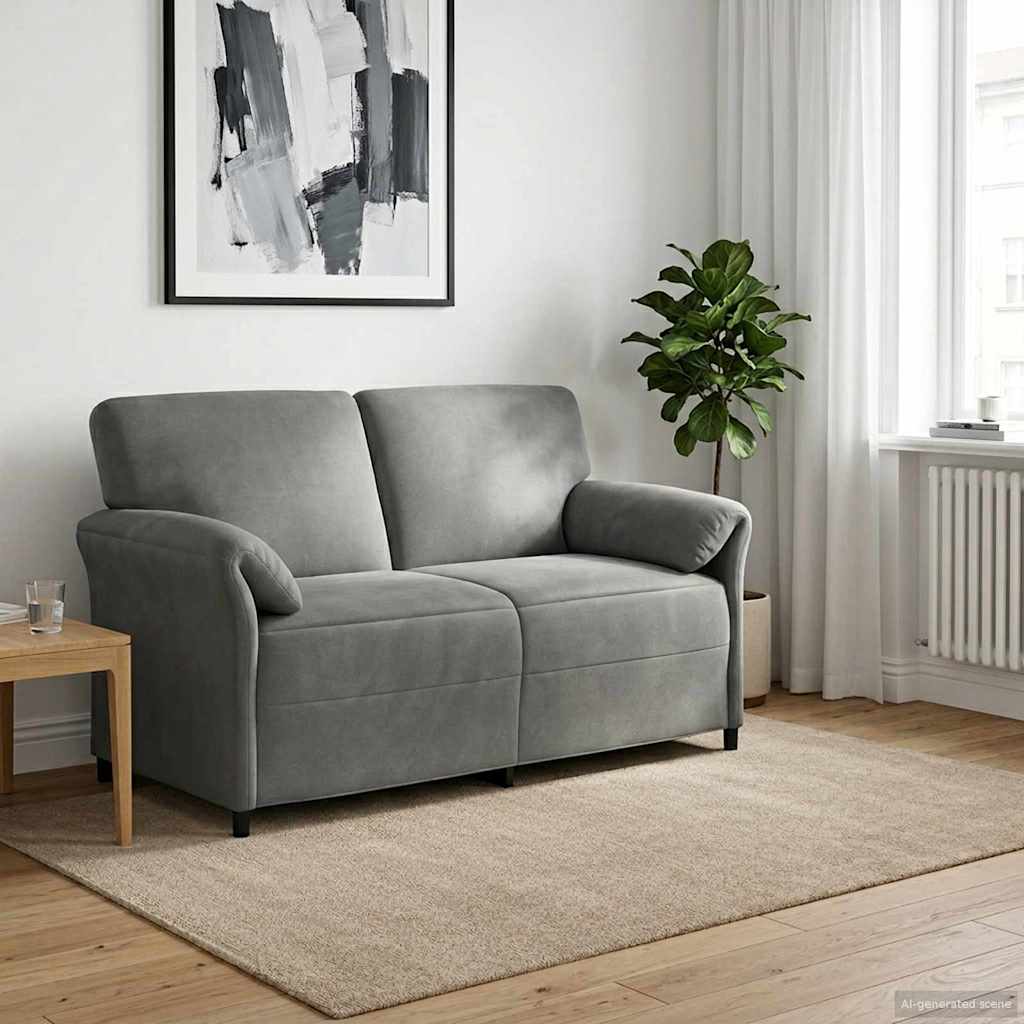 Kétüléses Kanapé Sötétszürke 158 x 83 x 95 cm Bársony