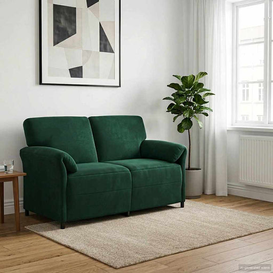 Kétüléses Kanapé Sötétzöld 158 x 83 x 95 cm Bársony