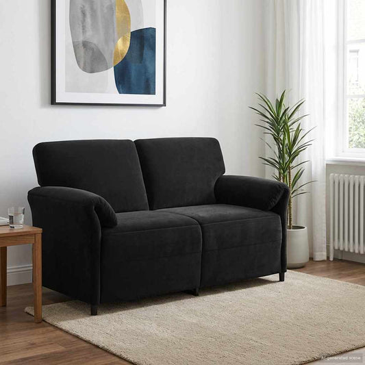 Kétüléses Kanapé Fekete 158 x 83 x 95 cm Bársony