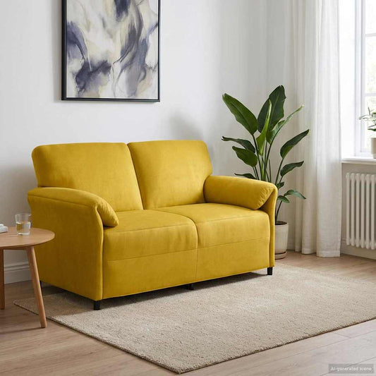 Kétüléses Kanapé Sárga 158 x 83 x 95 cm Bársony