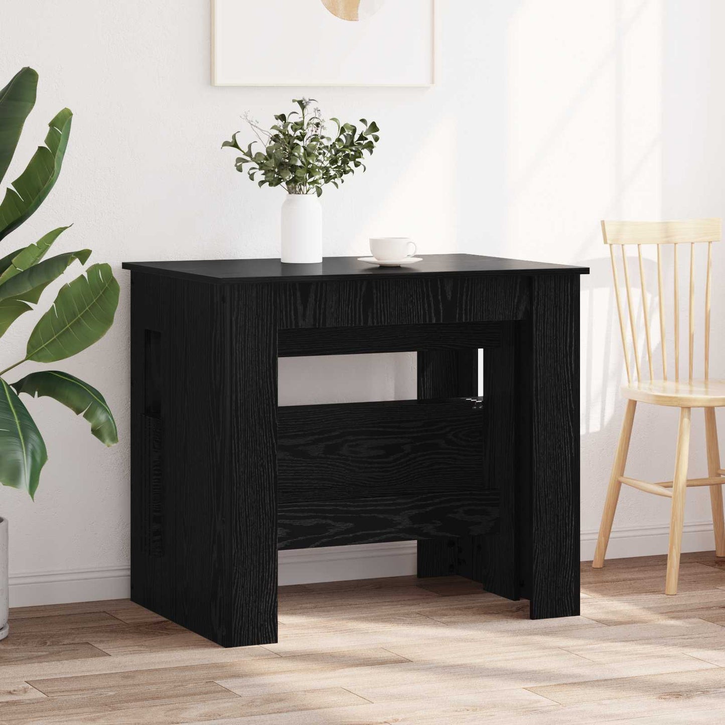 Étkezőasztal 180 x 85 x 75 cm Szerelt Fa Fekete Tölgy