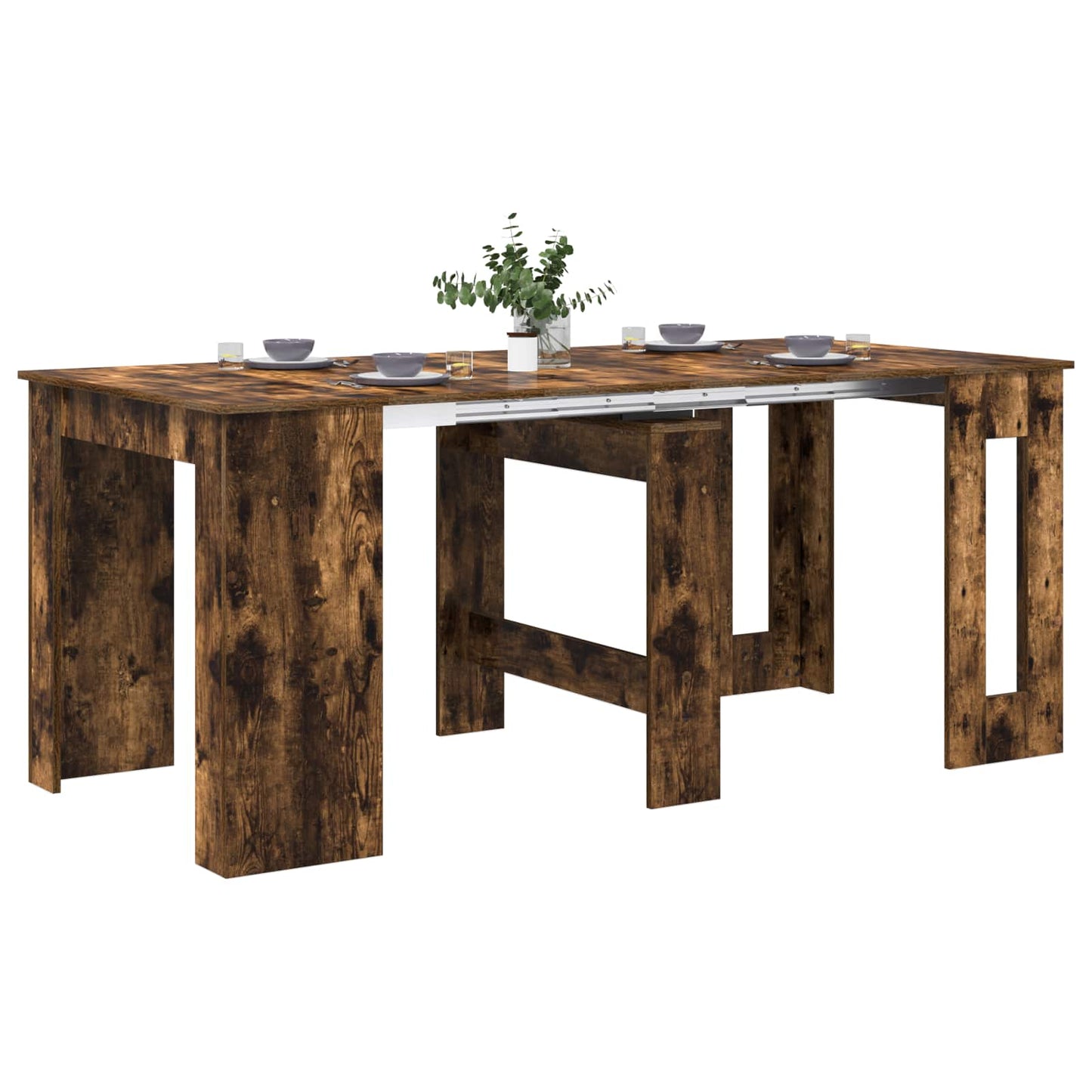 Étkezőasztal 180 x 85 x 75 cm Szerelt Fa Füstös Tölgy