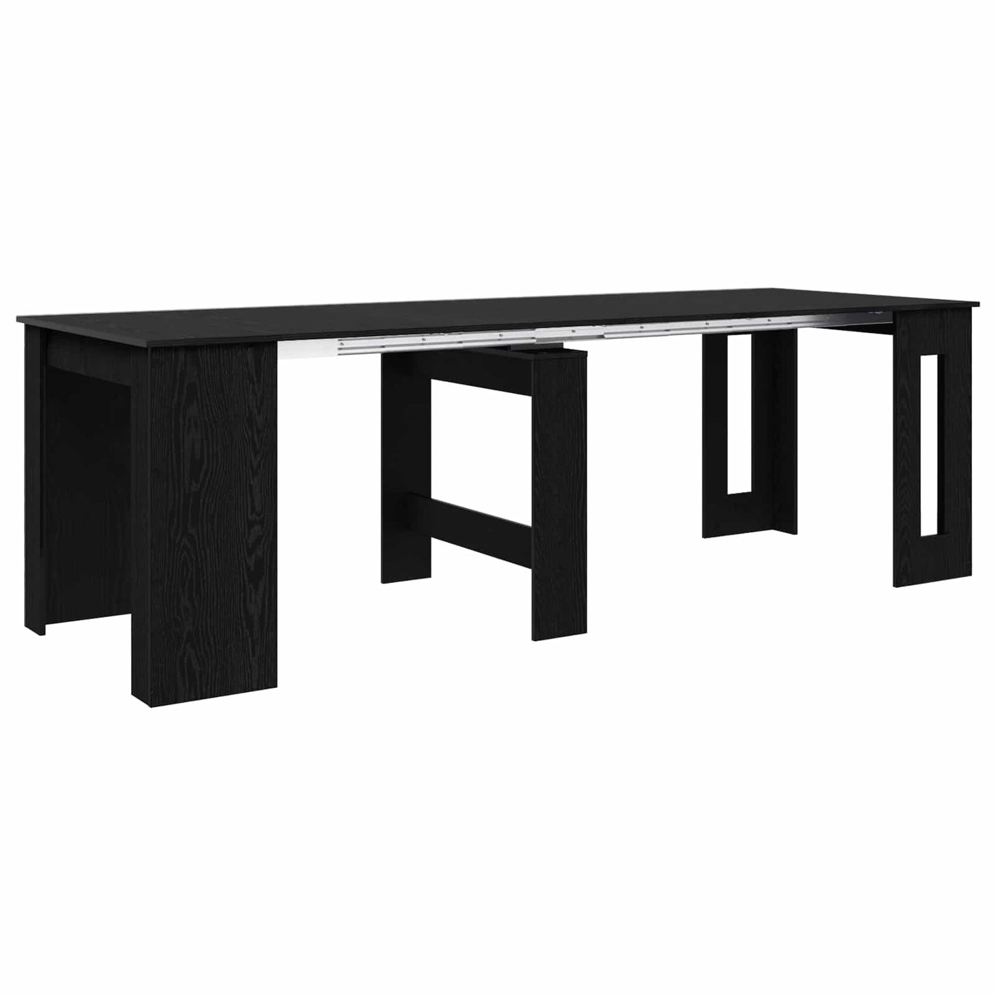 Étkezőasztal 240 x 85 x 75 cm Szerelt Fa Fekete Tölgy