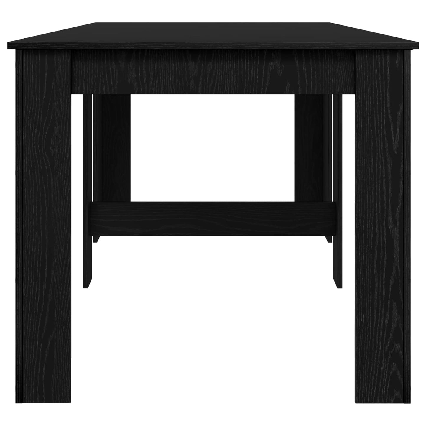 Étkezőasztal 240 x 85 x 75 cm Szerelt Fa Fekete Tölgy