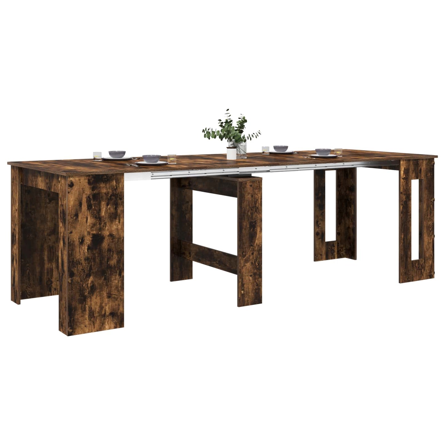 Étkezőasztal 240 x 85 x 75 cm Szerelt Fa Füstös Tölgy