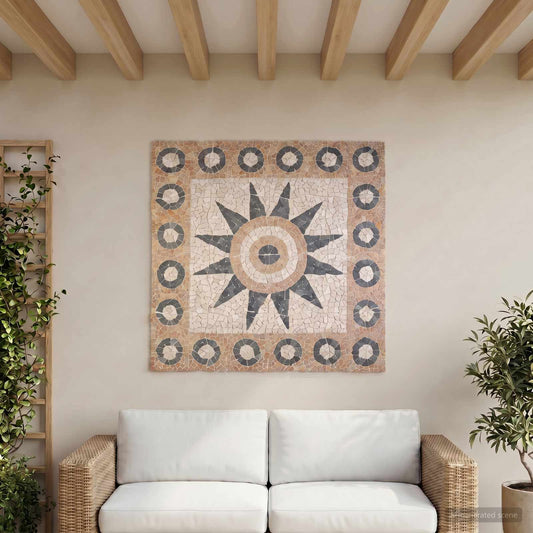 Mozaik Csempe Virág Mintával Sokszínű 120 x 120 cm Márvány