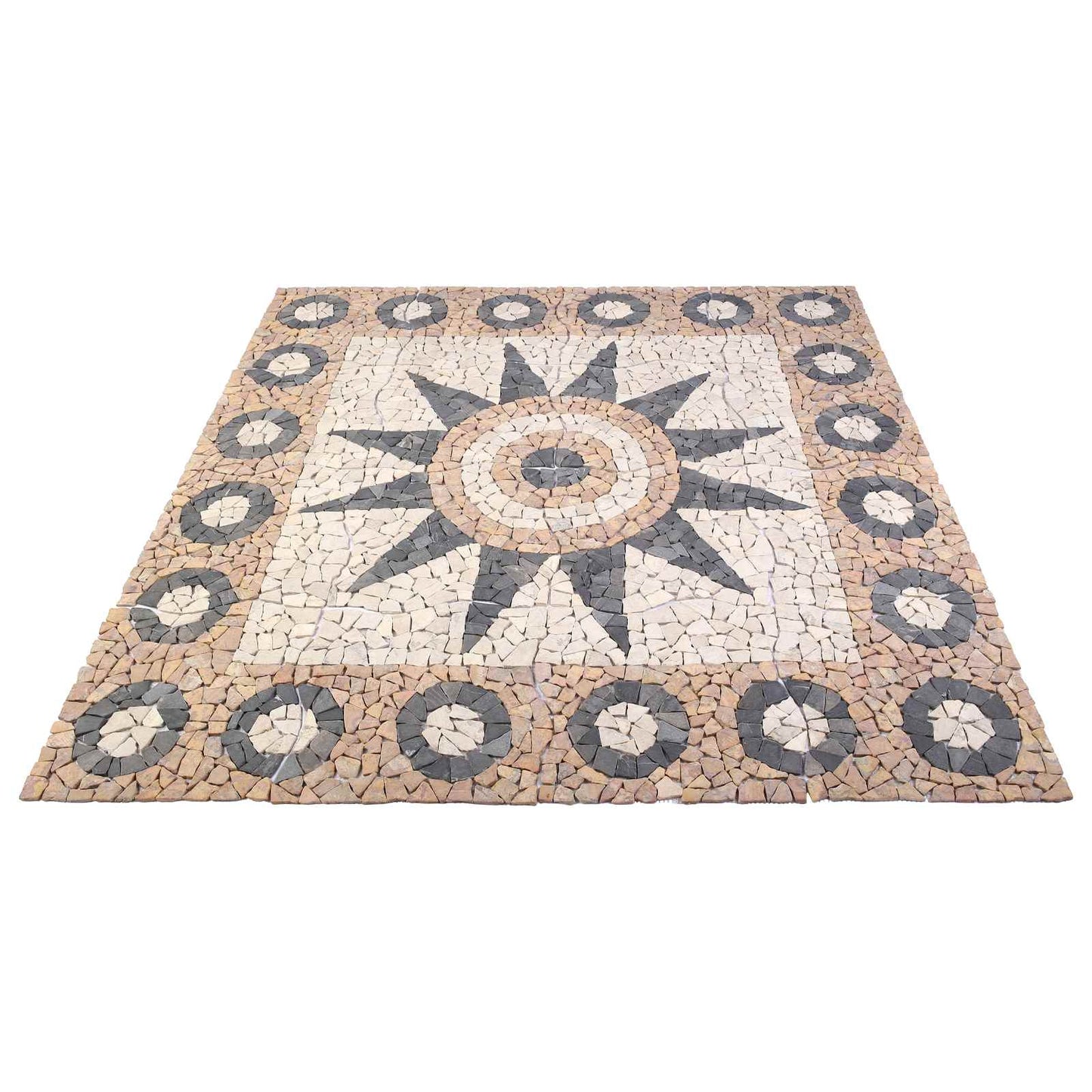 Mozaik Csempe Virág Mintával Sokszínű 120 x 120 cm Márvány