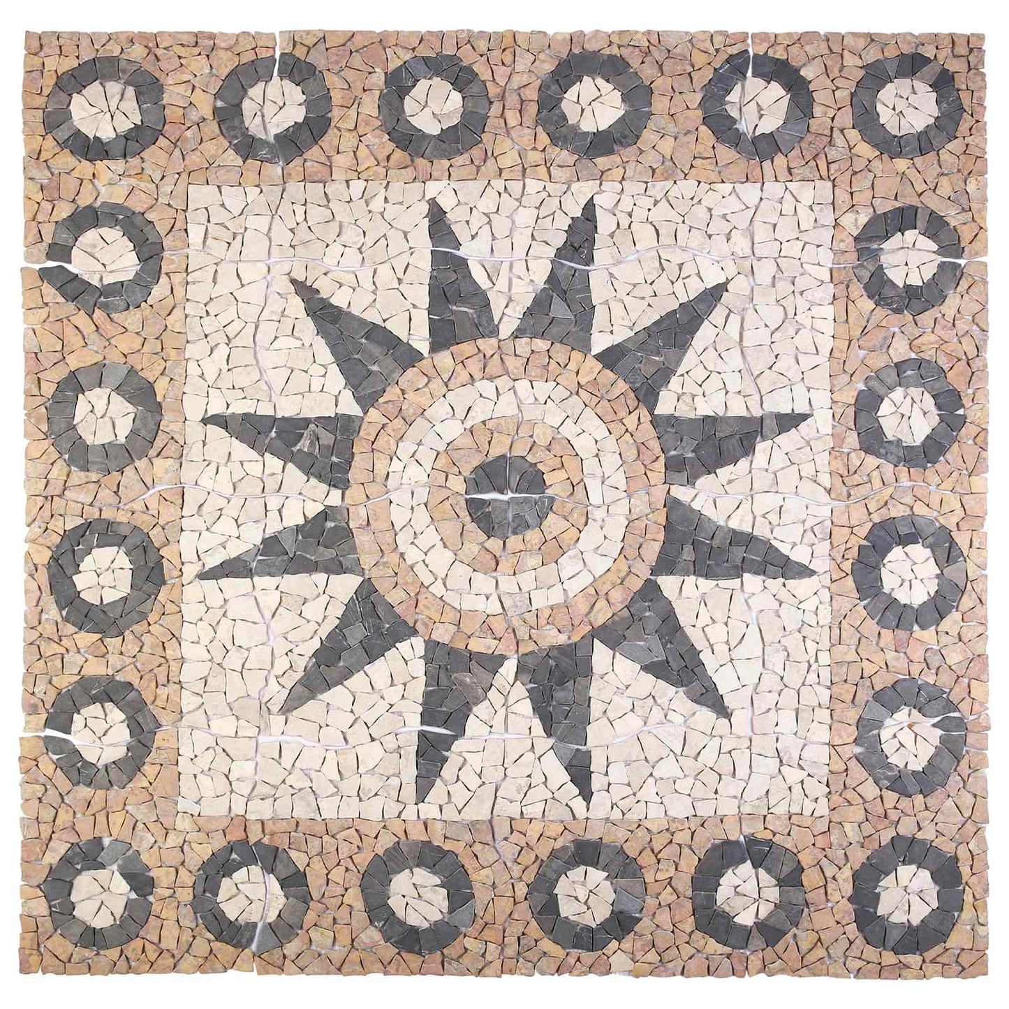 Mozaik Csempe Virág Mintával Sokszínű 120 x 120 cm Márvány