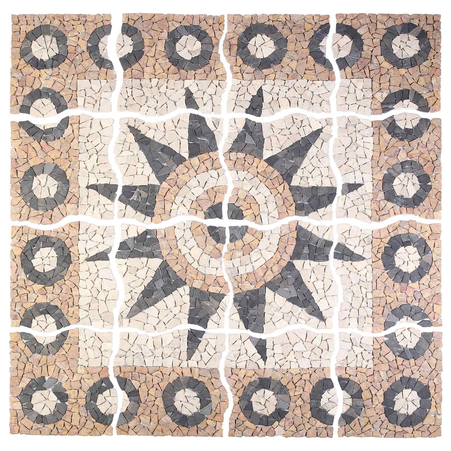 Mozaik Csempe Virág Mintával Sokszínű 120 x 120 cm Márvány