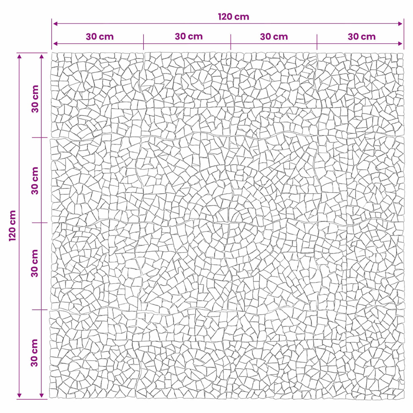 Mozaik Csempe Virág Mintával Sokszínű 120 x 120 cm Márvány
