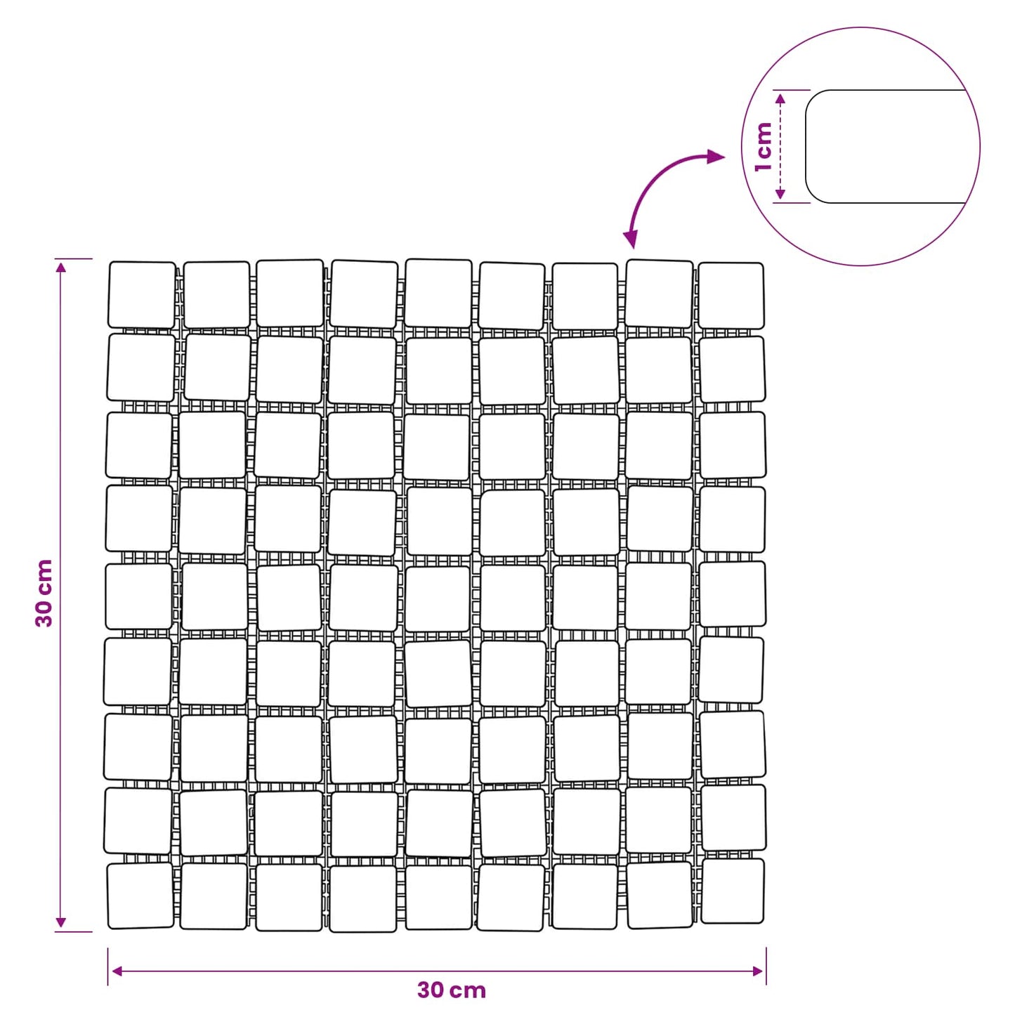 Mozaik Csempék Krémszínű 30 x 30 cm Márvány