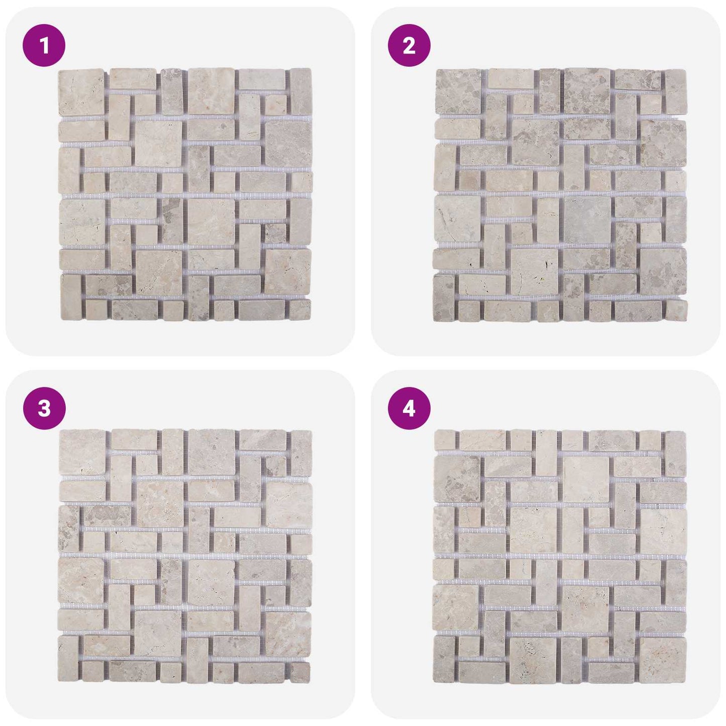 Mozaik Csempék Krémszínű 30 x 30 cm Márvány
