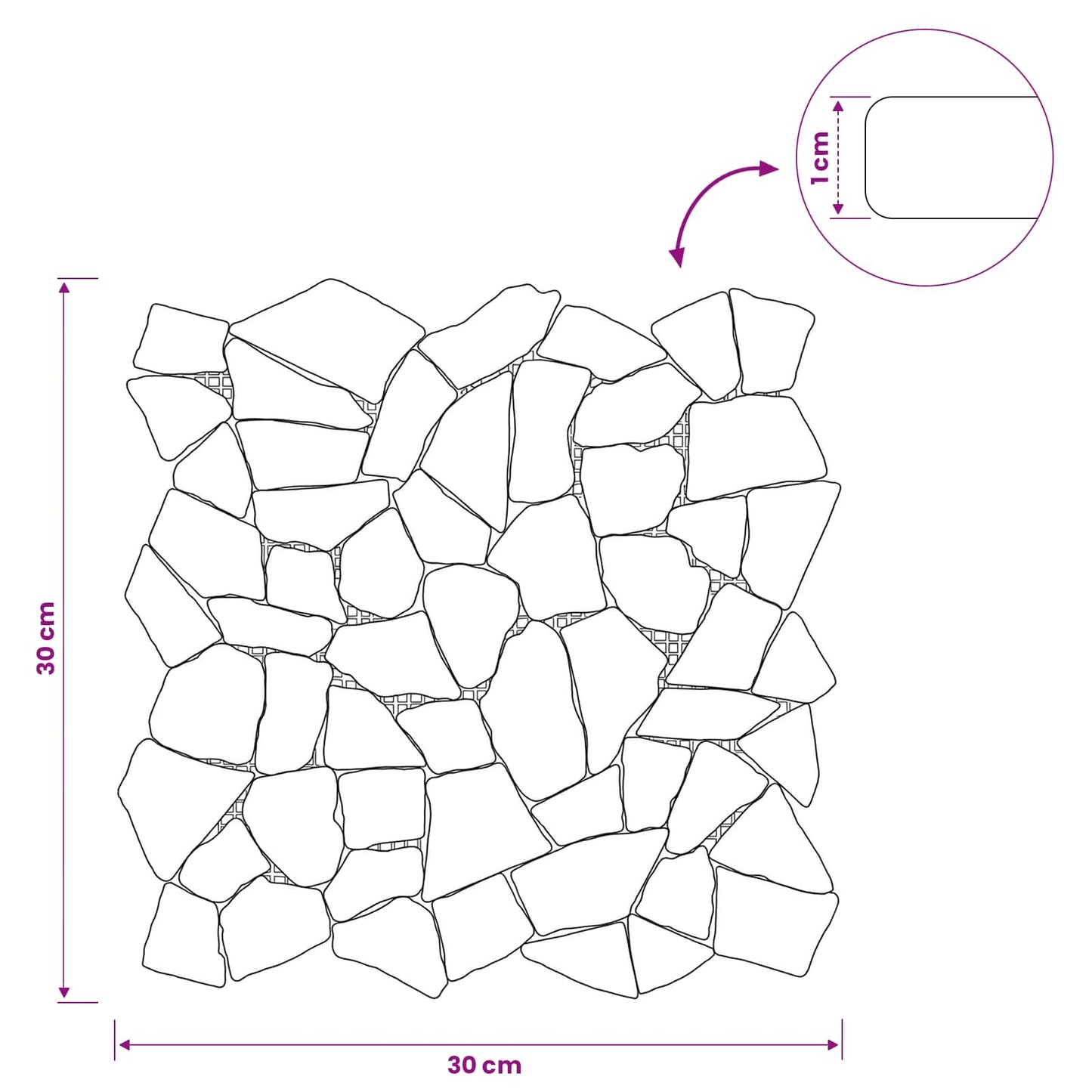 Mozaik Csempék Piros 30 x 30 cm Márvány
