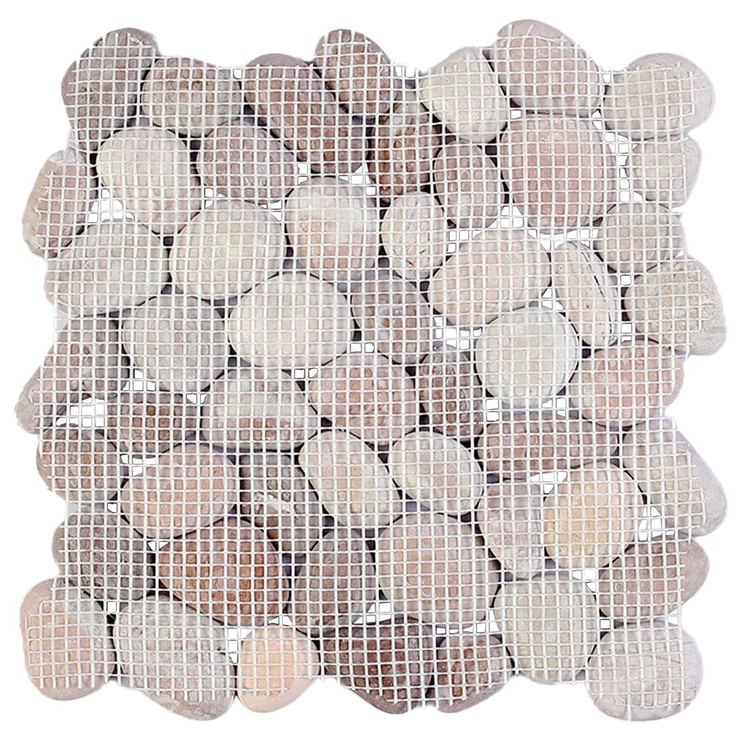 Kavics csempe Beige és világos rózsaszín 30 x 30 cm
