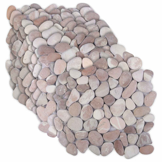 Kavics csempe Beige és világos rózsaszín 30 x 30 cm