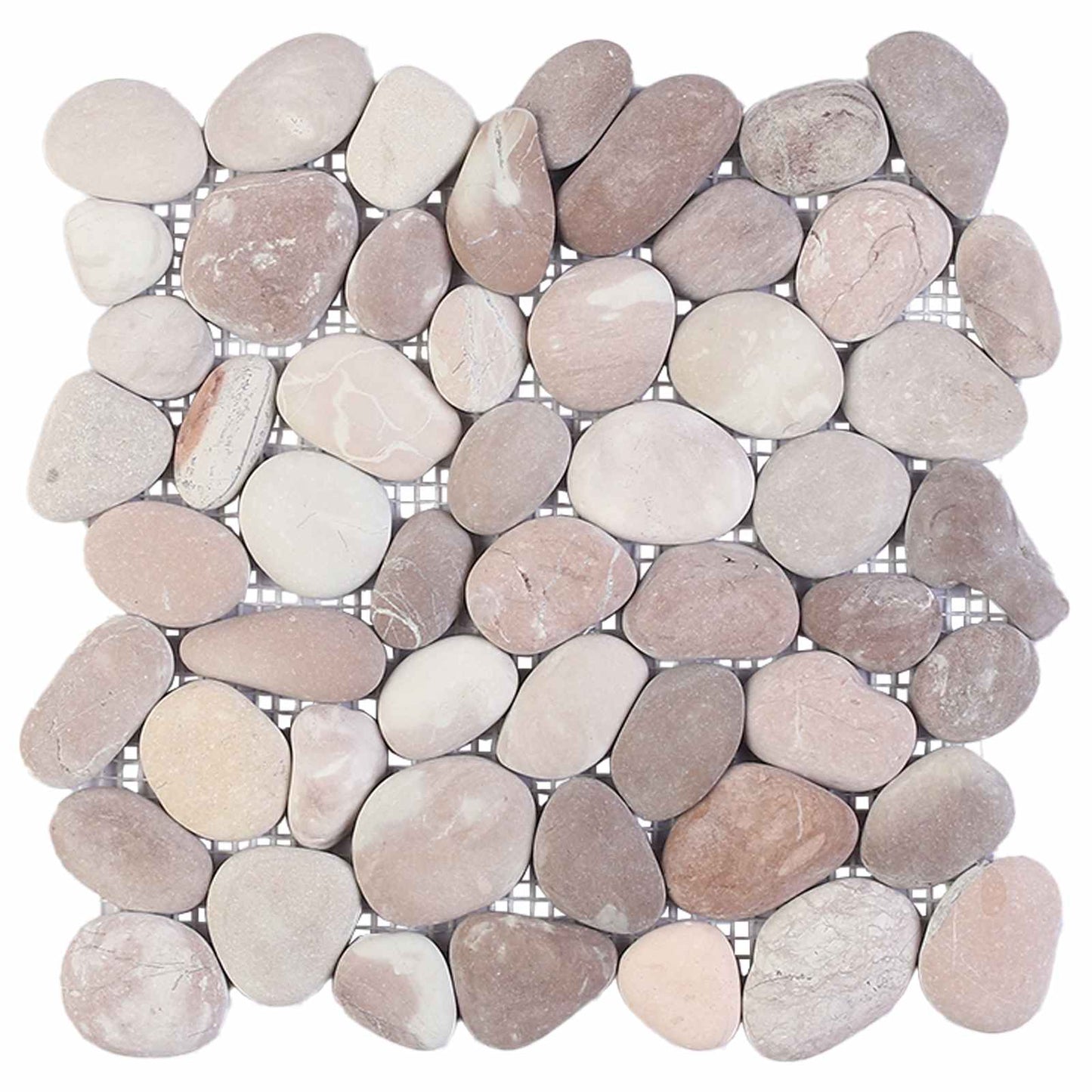Kavics csempe Beige és világos rózsaszín 30 x 30 cm