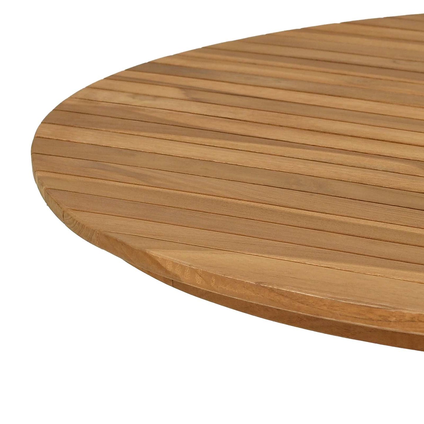 Asztallap Ø 90 x 3,5 Kerek Tömör Teakfa Természetes